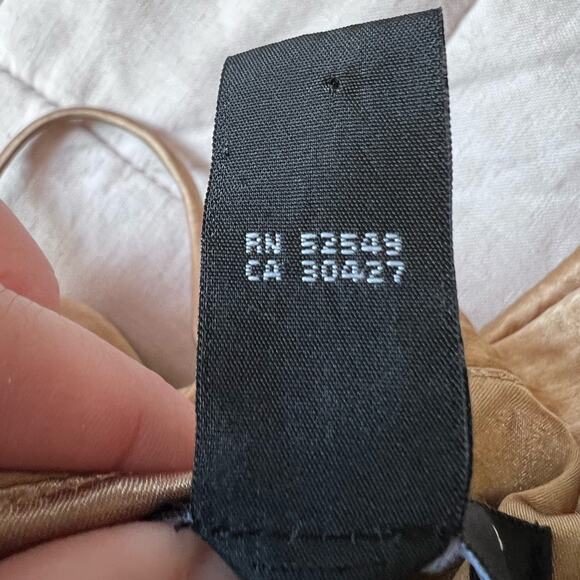 Laundry by Shelli Segal 100% Silk Gold Gathered Drop Waist Formal Maxi Dress- 4 - Picture 11 of 16